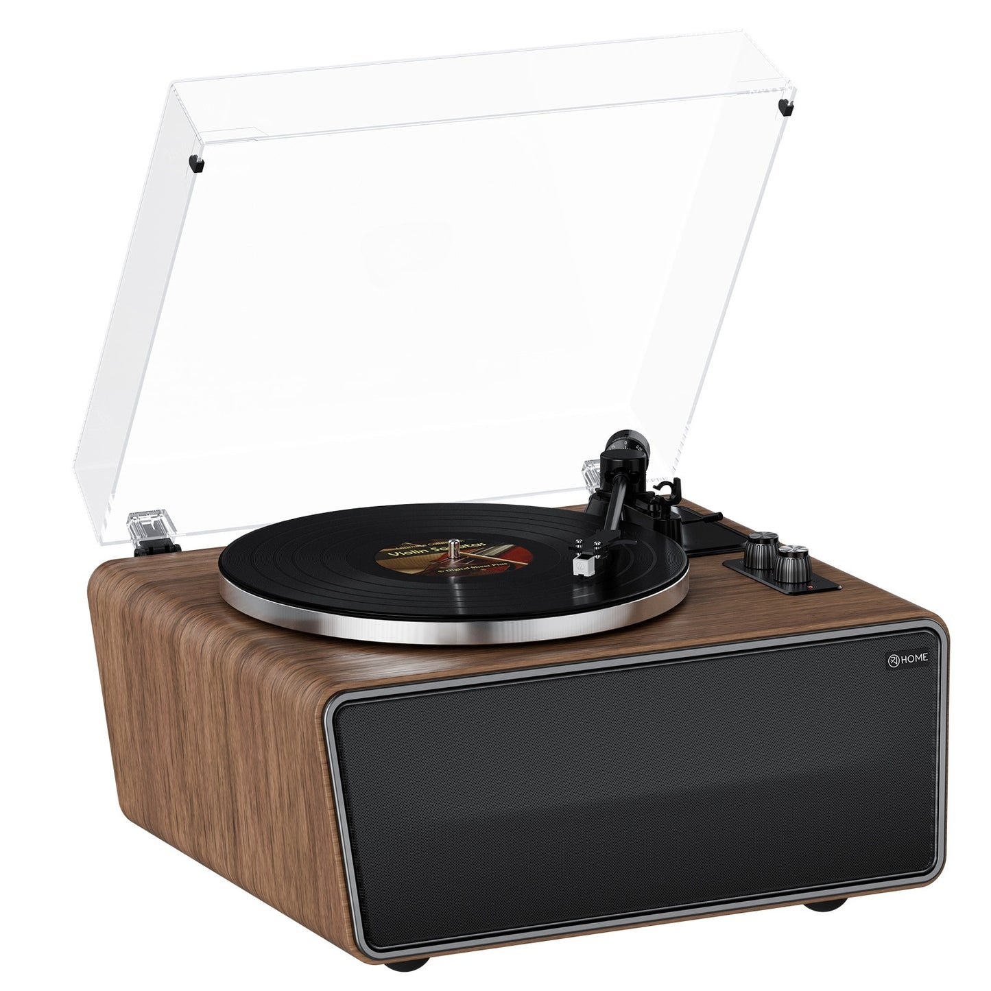 XJ-HOME All-in-One Vinyl Record Player（Black Walnut Wood）