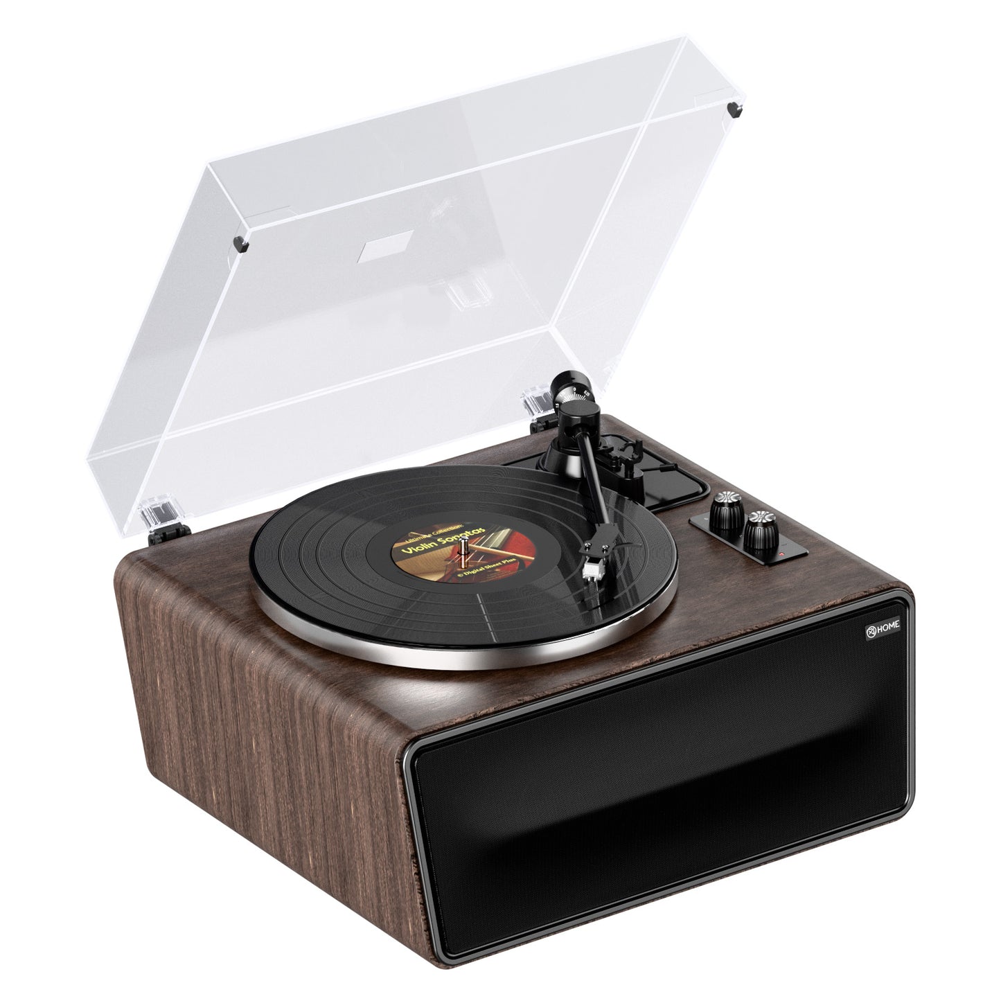 XJ-HOME All-in-One Vinyl Record Player（Black Walnut Wood）