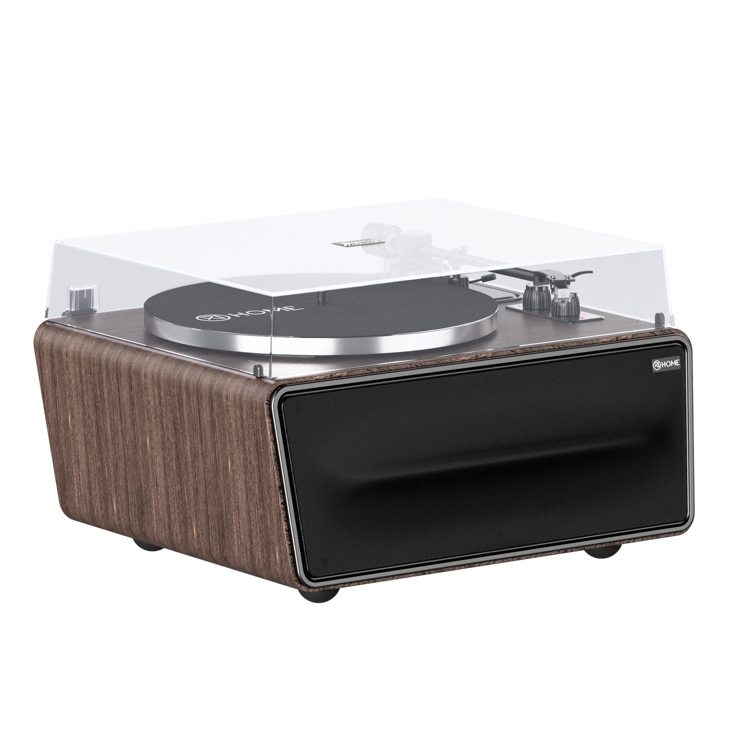 XJ-HOME All-in-One Vinyl Record Player（Black Walnut Wood）